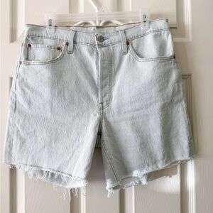 Levi's 501 High Rise Shorts Size 31 Light Wash Distressed Button Fly